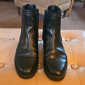 Franco Sarto black low cut zipper boots. Size 9